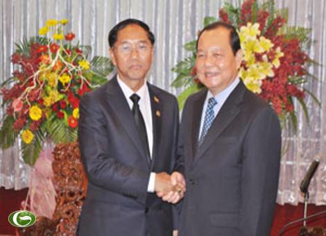 Bí thư Thành ủy Lê Thanh Hải tiếp Thủ hiến vùng Yangon – Myanmar U Myint Swe 